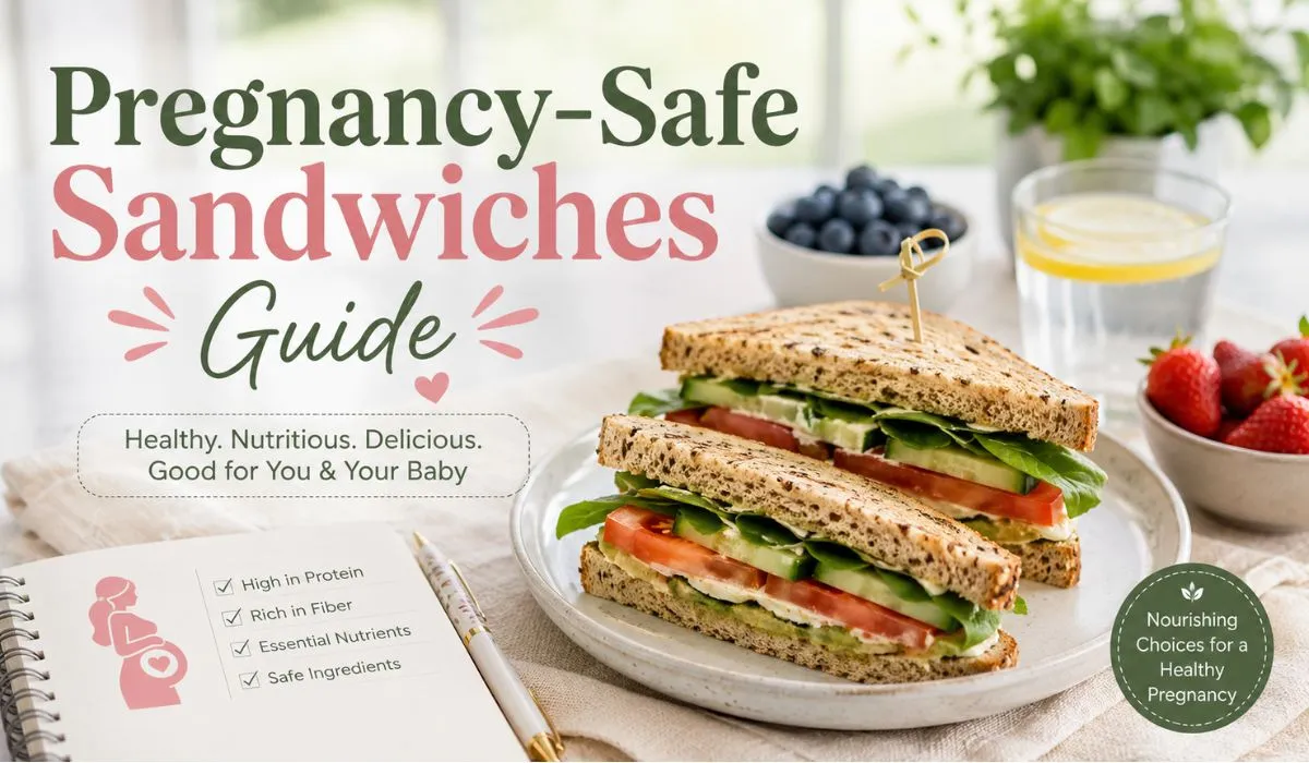 Pregnancy-safe sandwiches with fresh vegetables and whole grain bread