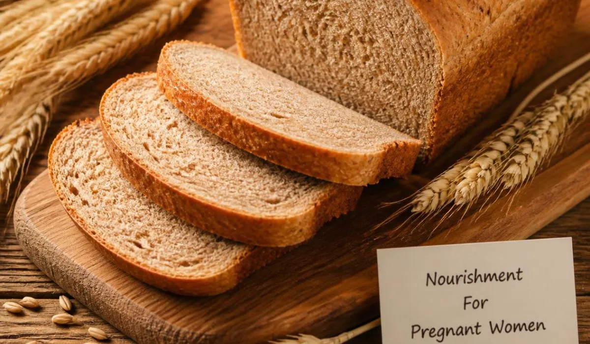 Whole wheat bread with healthy pregnancy-friendly foods