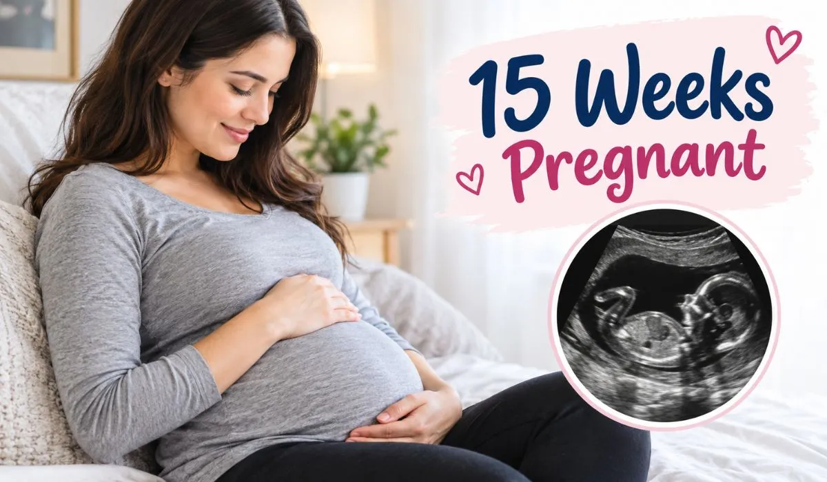 15 weeks pregnant photos showing a growing baby bump