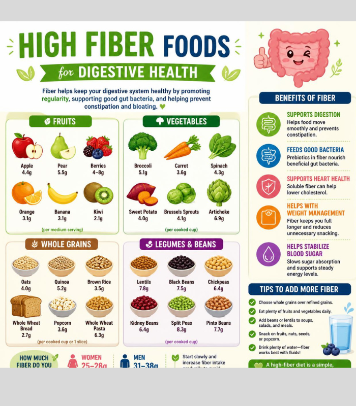 High Fiber Foods List for Digestive Health