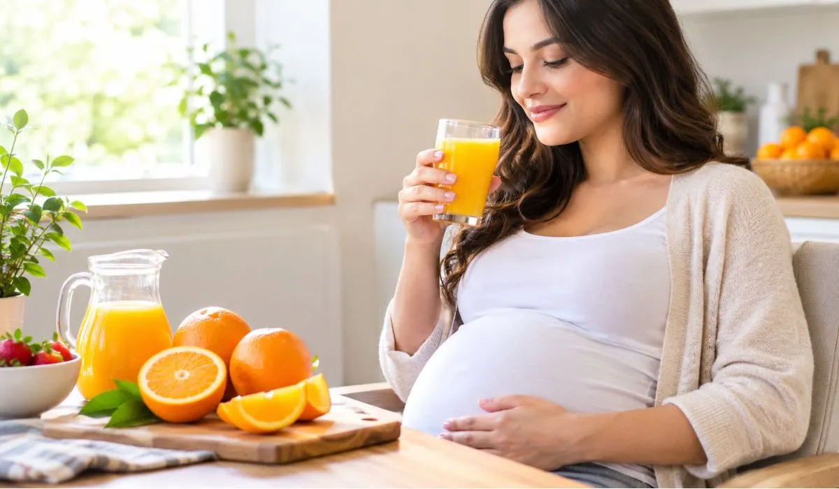 Orange juice for a pregnant woman