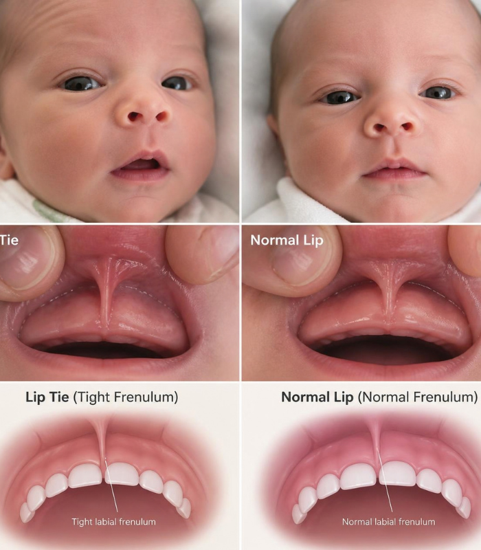 lip tie vs normal pictures newborn