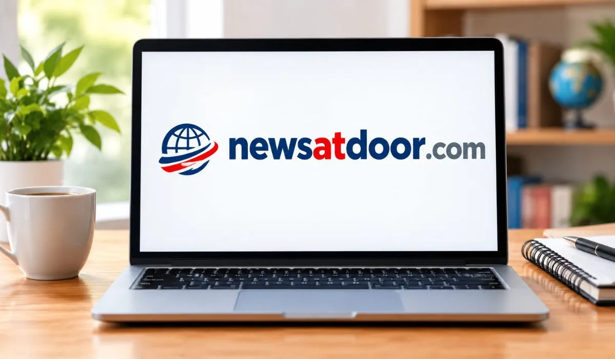 NewsAtDoor.com website explained on a laptop