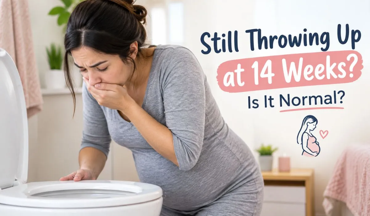 Pregnant woman still throwing up at 14 weeks
