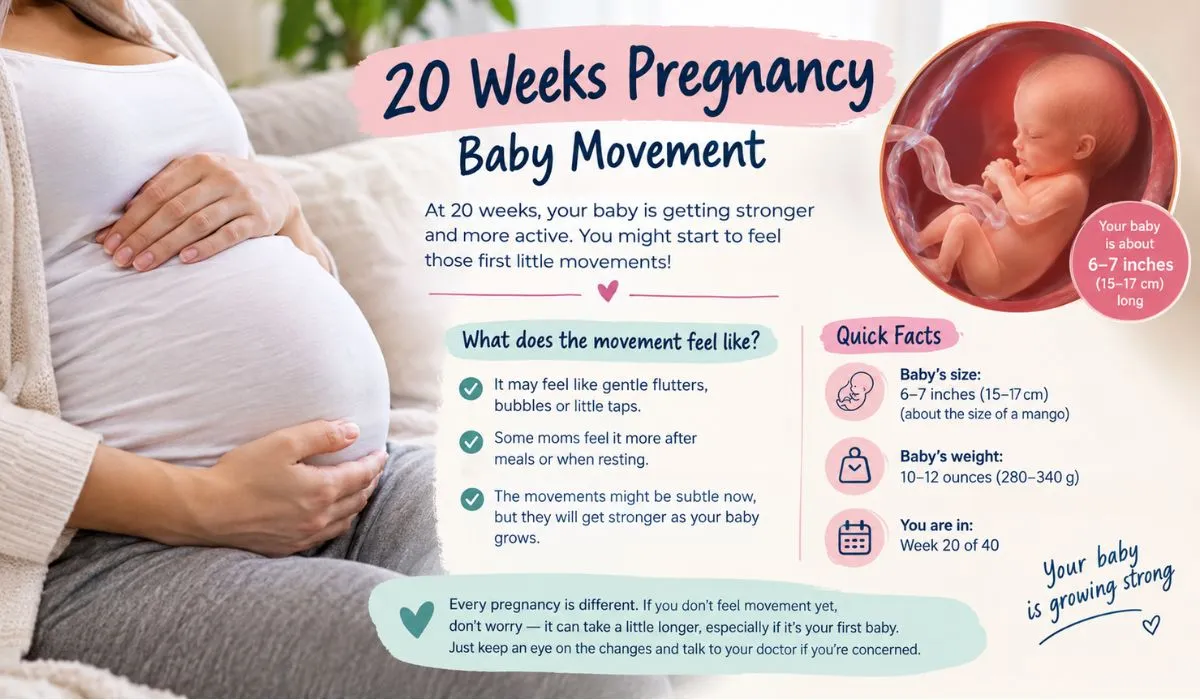 20 weeks pregnant baby movement and fetal development