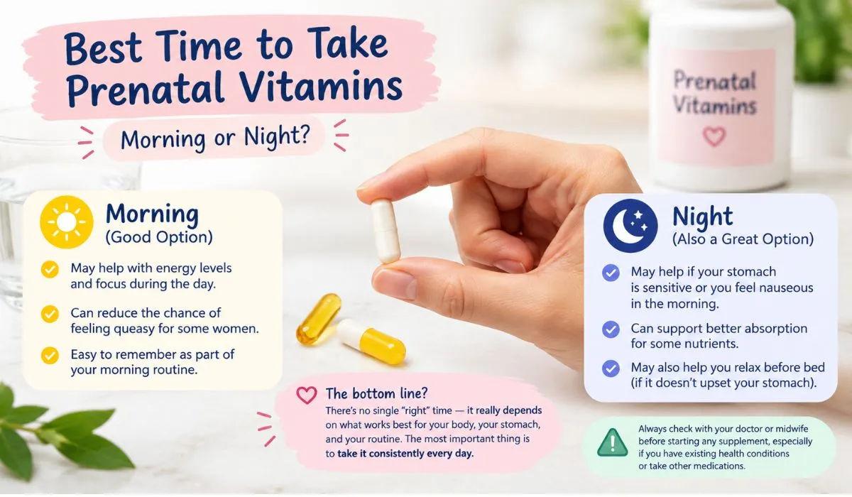 Best time to take prenatal vitamins morning or night